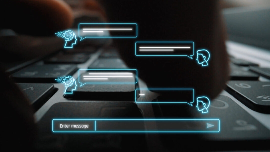 AI chatbot interface facilitates communication, chatbot, and AI interaction for automated user support and information exchange